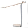 Gravy Desk Lamp with edge-lit LED circular head and Maple wood base for modern office