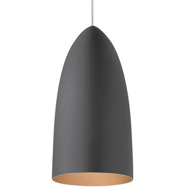Gray and Copper  Mini Signal pendant light with compact LED ceiling mount for kitchen island