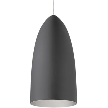 Gray and Platinum Modern white and gold pendant light with retro automotive-inspired shade design