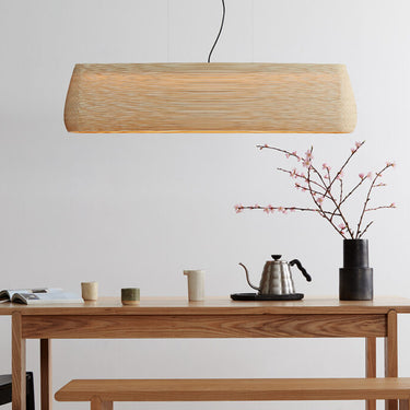 Eco-Friendly Linear Suspension - Graypants Scraplights Cardboard in modern dining room