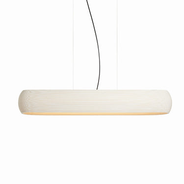 Graypants Oliv recycled cardboard linear light fixture in a commercial office setting. 