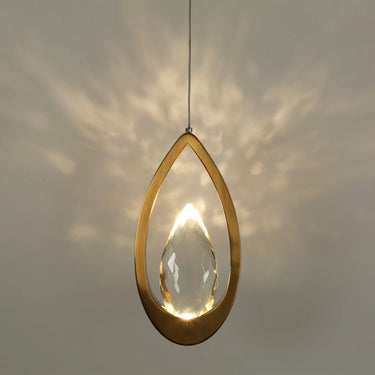 Brass Pendant Light with Crystal Accents - Grouse Collection
