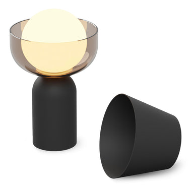 Dimmable Guy Lantern table lamp with customizable accessories like hat and cape