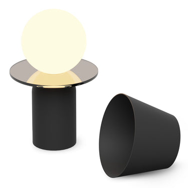 Compact Guy Lantern LED table lamp for reading, ambient, or task lighting