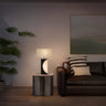 Nova of California Half Moon Table Lamp Night Light Feature 30 Charcoal Gray Wood Brushed Nickel