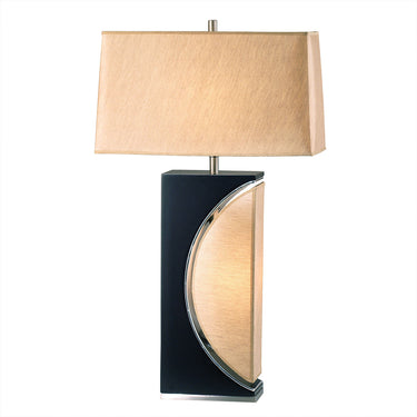 Nova of California Half Moon Table Lamp Night Light Feature 30 Dark Brown Brushed Nickel