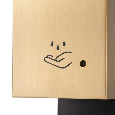 Nova of California Luxe Wall Mount Touchless Hand Sanitizer Dispenser 19 Brushed Brass Powermist