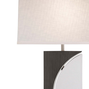 Nova of California Half Moon Table Lamp Night Light Feature 30 Charcoal Gray Wood Brushed Nickel