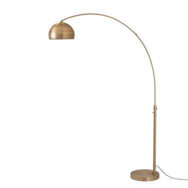 Nova Float Half Dome 92" Arc Lamp in Weathered Brass shade, Weathered Brass body, Weathered Brass base, photo 2
