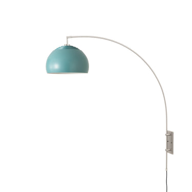 Nova Half Dome Wall Mounted Arc Lamp in Turquoise shade, Satin Nickel base, photo 7