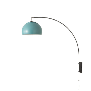 Nova Half Dome Wall Mounted Arc Lamp in Turquoise shade, Black Nickel base, photo 2
