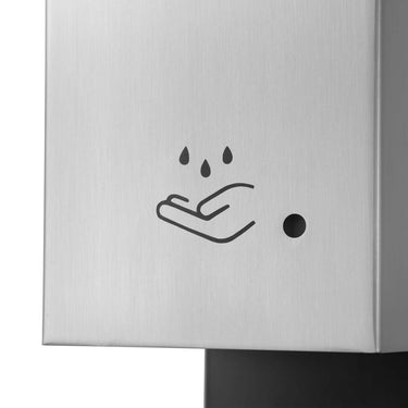Nova of California Luxe Floor Stand Touchless Hand Sanitizer Dispenser 54 Satin Nickel Powermist