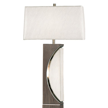 Nova of California Half Moon Floor Lamp Night Light Charcoal Gray Etruscan Gold Linen Shade