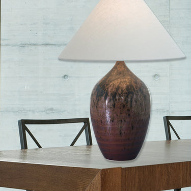 Scatchard 27" Stoneware Table Lamp, Style GS190 styled in a lived-in room – House of Troy #3