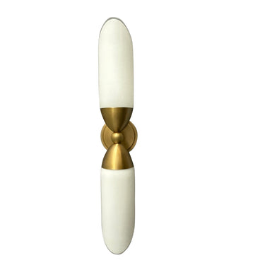 Double Wall Sconce with Slant-Cut White Glass by House of Troy – detail angle 1