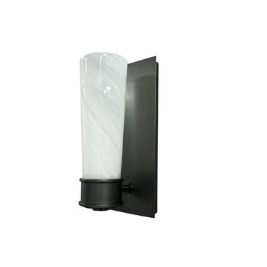 Wall Sconce with Rectangular Backplate and Glass Shade by House of Troy – detail angle 1