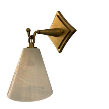 Lantern Wall Sconce with White Swirl Glass by House of Troy – detail angle 1