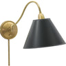 House of Troy Hyde Park Wall Swings Weathered Brass w/Black Parchment