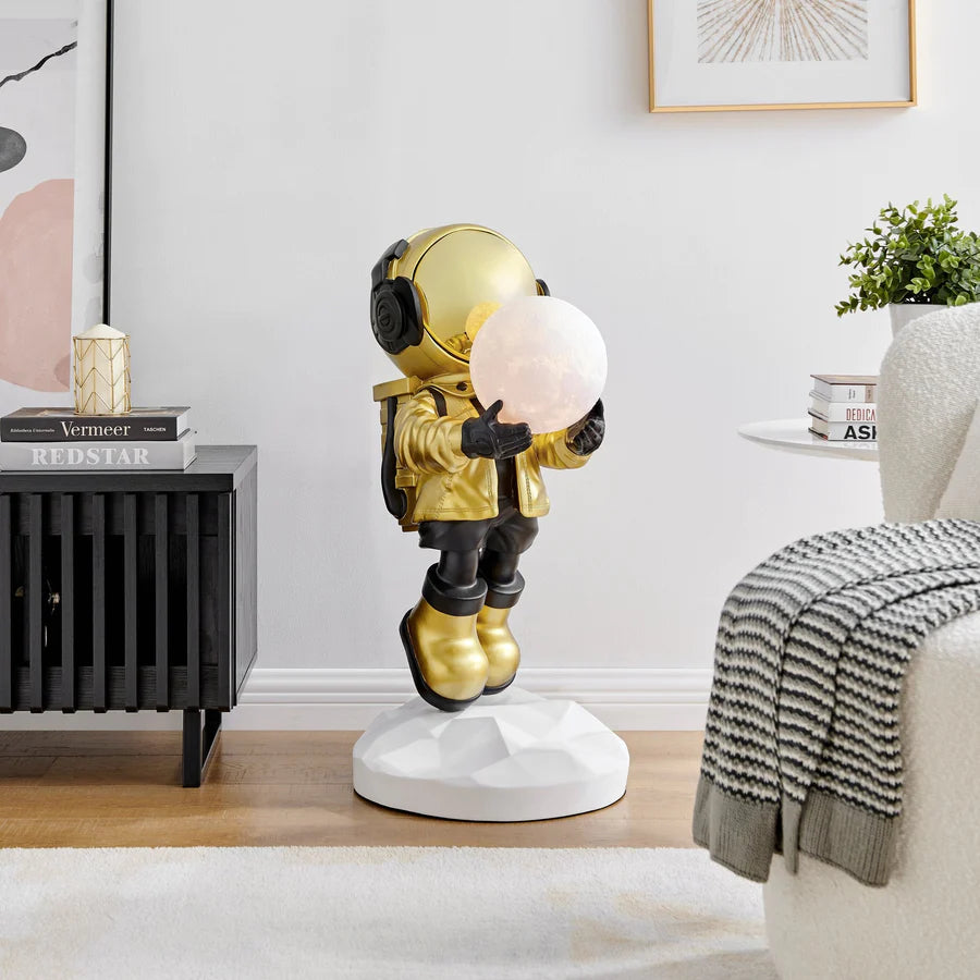 Hadfield Takes the Moon Lighted Astronaut Sculpture | Home Decor