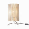Powder-coated steel wire frame base of the handcrafted Kerflights T2 table lamp.