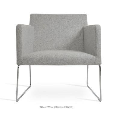 Harput Sled Wire Lounge Swivel Armchair by SohoConcept - New