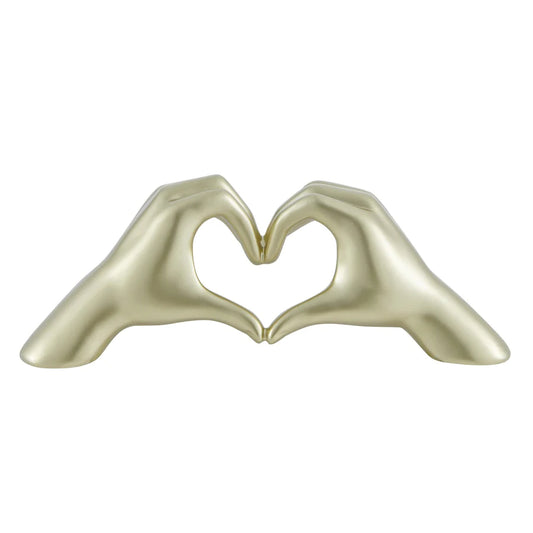 Heart Hands Champagne Gold Tabletop Art 