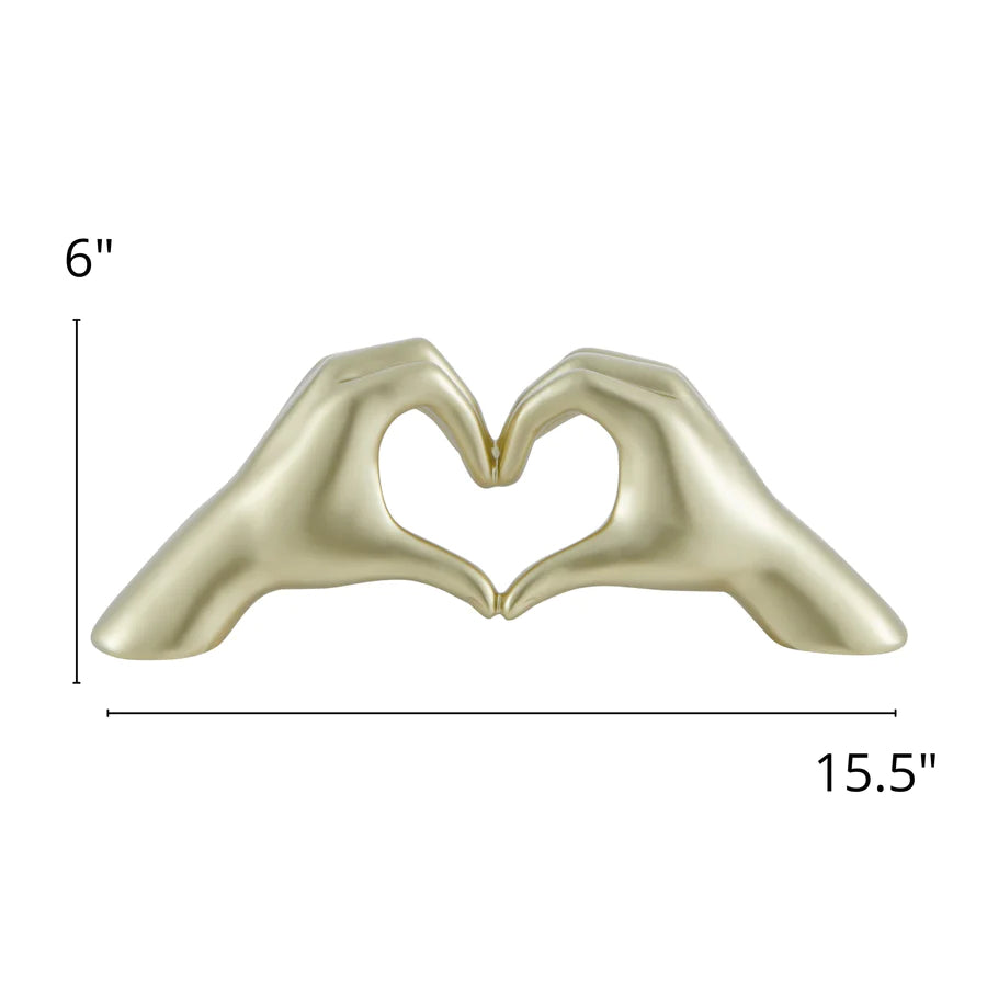 Heart Hands Champagne Gold Tabletop Decor