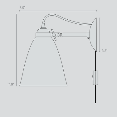 Original BTC Hector 30 Medium Dome Plug-In Wall Light – detail 1