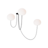 Visual Comfort Helium Large 3-Light LED chandelier in matte black with etched white glass
