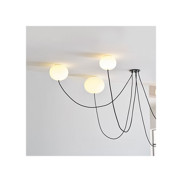 Modern Helium 5 light chandelier by Tech Lighting with warm LED illumination