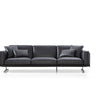 Henry Modern Sofa by Soho Concept in Black PPM-S leatherette with sleek black steel base