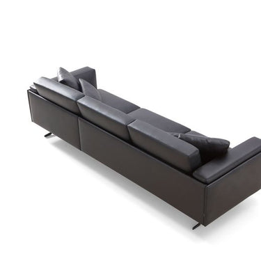 Henry designer sofa by Soho Concept in Black PPM-S leatherette with minimalist steel base
