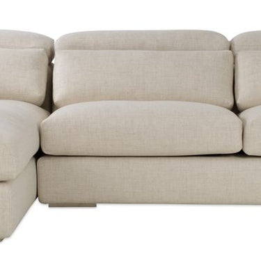 Contemporary Hollywood sectional sofa by Soho Concept in cream tweed fabric, left facing modern living room sectional