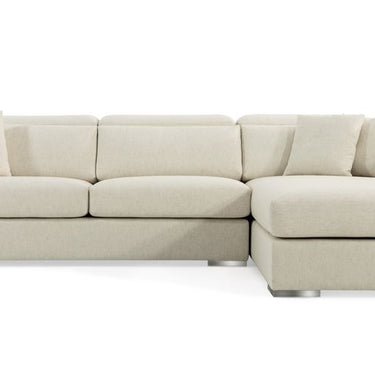 Soho Concept Hollywood sectional sofa in cream tweed fabric with adjustable backrest, right hand facing modern designer couch