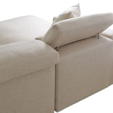 Cream tweed Hollywood adjustable sectional sofa by Soho Concept, right facing configuration with modern low profile design