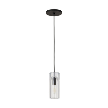 Visual Comfort Horizon small tube pendant in polished nickel for contemporary home lighting