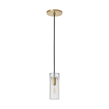 Small dimmable LED hanging light with hand-blown glass for residential and commercial interiors