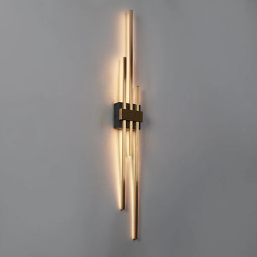 Adjustable 3-Light LED Tube Wall Sconce in Black & Brass