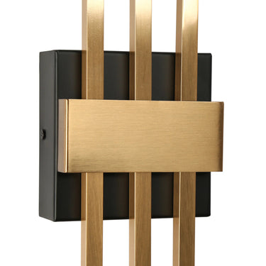 Huia Collection Black & Brass LED Wall Light Fixture