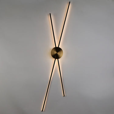 Black and brass tube wall light