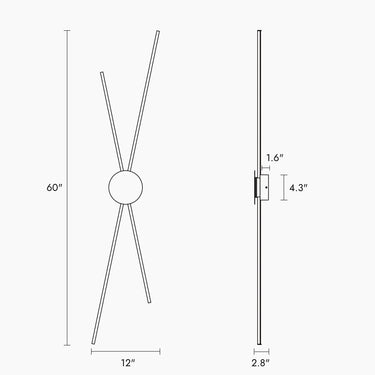 Designer wall sconce black brass - 