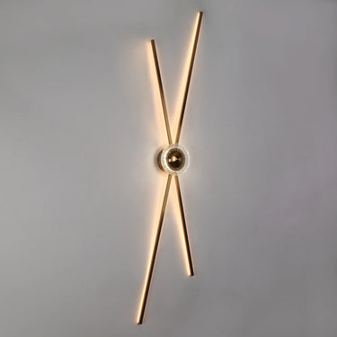 Glass and brass wall sconce with LED lights
