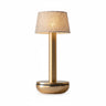 Humble Two V2 Rechargeable Lamp – Gold with Beige Linen Shade
