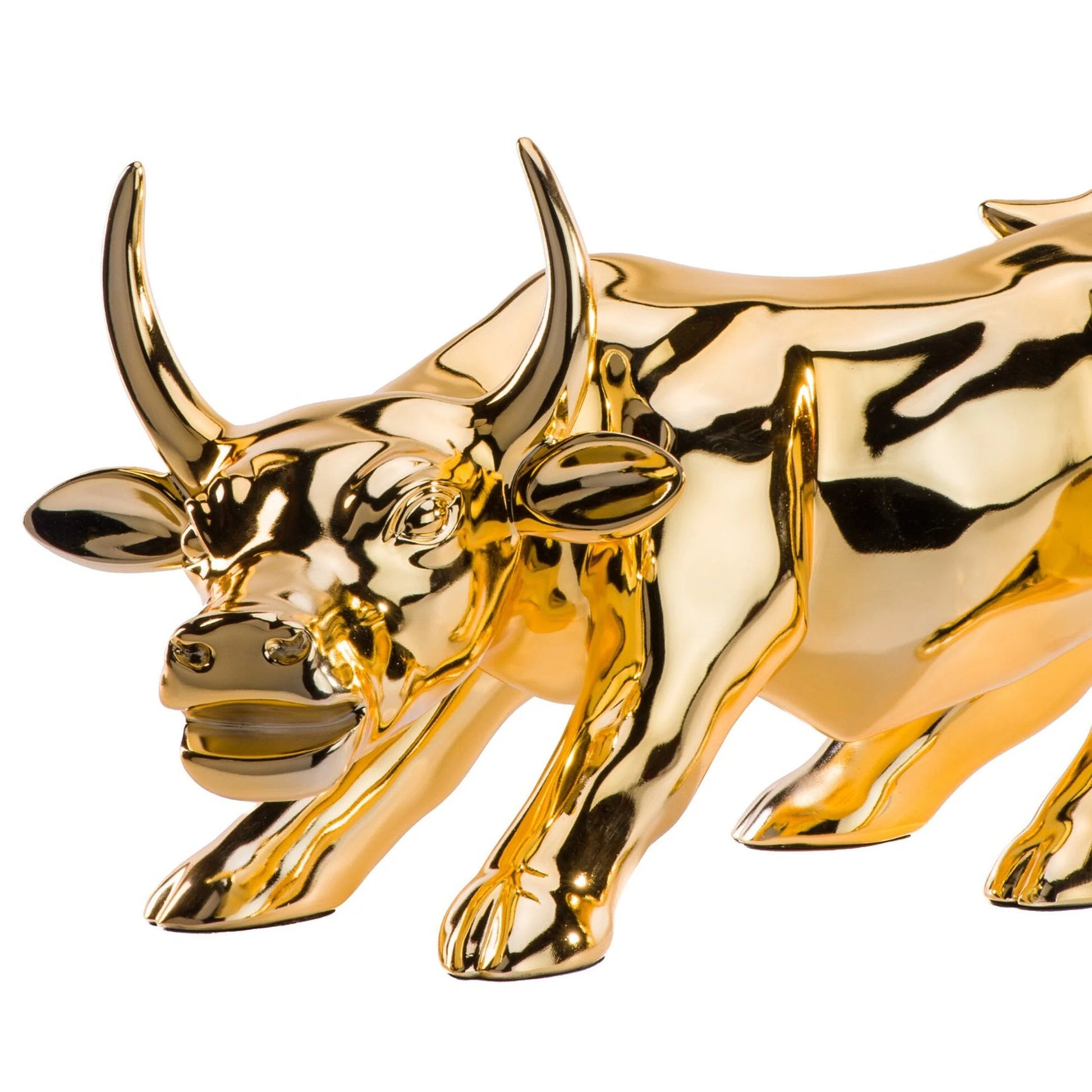 Finesse Decor Hydro Bull Sculpture -  Resin Gold 3