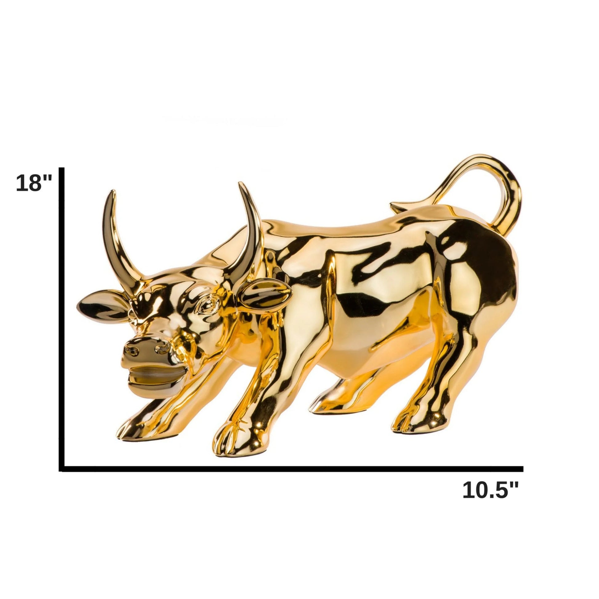 Finesse Decor Hydro Bull Sculpture -  Resin Gold 5