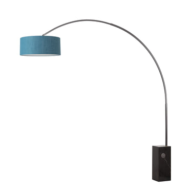 Nova Iconic 92" Arc Lamp in Turquoise shade, Black Nickel body, Black base, photo 4