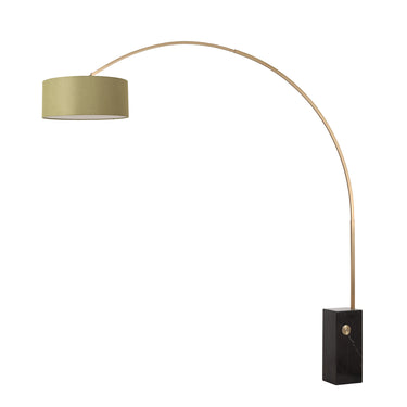 Nova Iconic 92" Arc Lamp in Avocado shade, Weathered Brass body, Black base, photo 6