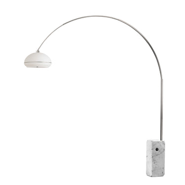 Nova Iconic 92"H Arc Lamp in Satin Nickel body, White base, photo 6