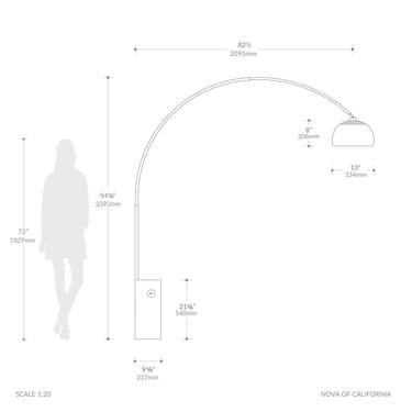 Nova Iconic 92"H 1-Light Arc Lamp, photo 7
