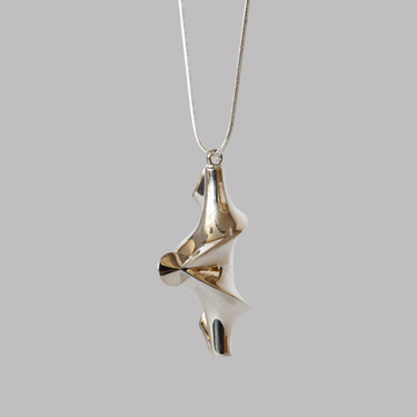 Kuen Surface Silver Pendant Necklace — view 1